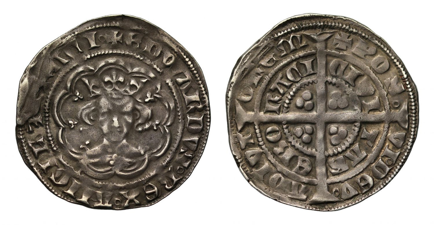 Edward III Halfgroat of Two Pence, York Mint, Pre-Treaty Period