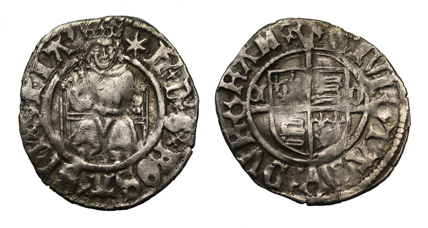 Henry VIII Sovereign type Penny, Durham Mint, Bishop Tunstall issue