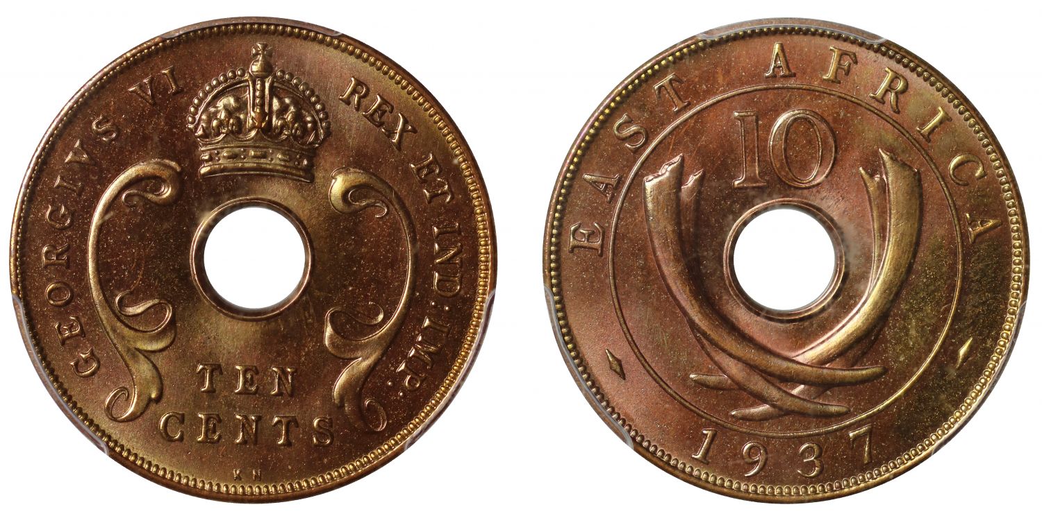 British East Africa, 10-Cents, 1937.