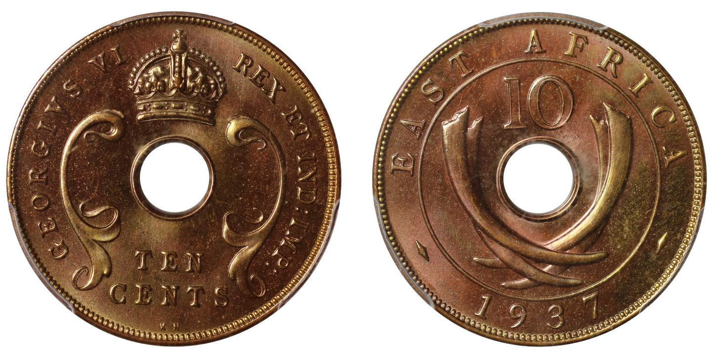 British East Africa, 10-Cents, 1937.