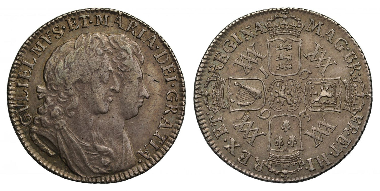 William and Mary 1693 Shilling