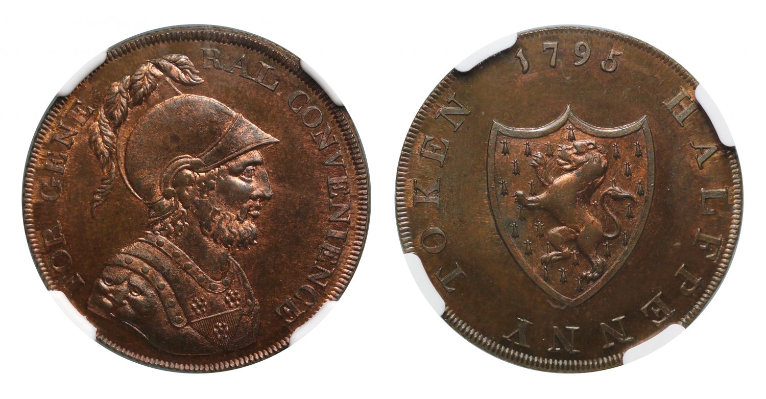Middlesex 1795 Token Halfpenny MS64RB