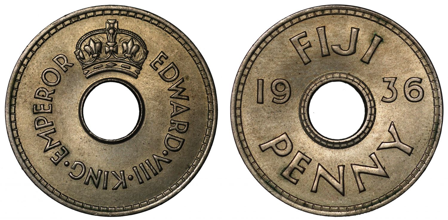 Fiji, Edward VIII, Penny, 1936.