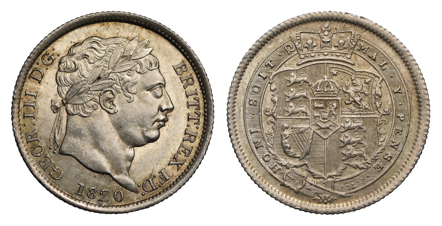 George III 1820 Shilling, proof-like