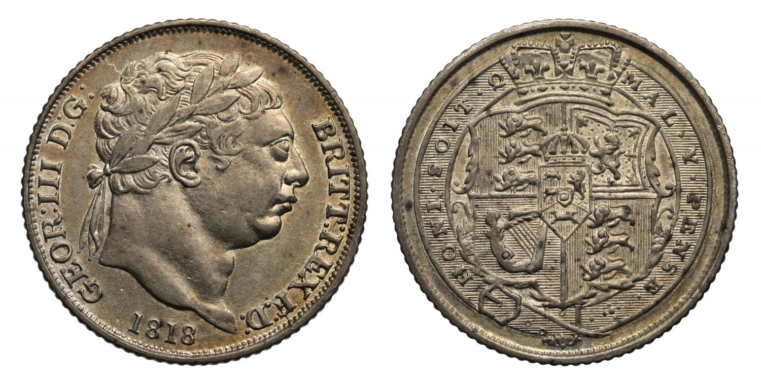 George III 1818 Sixpence, last coinage of reign