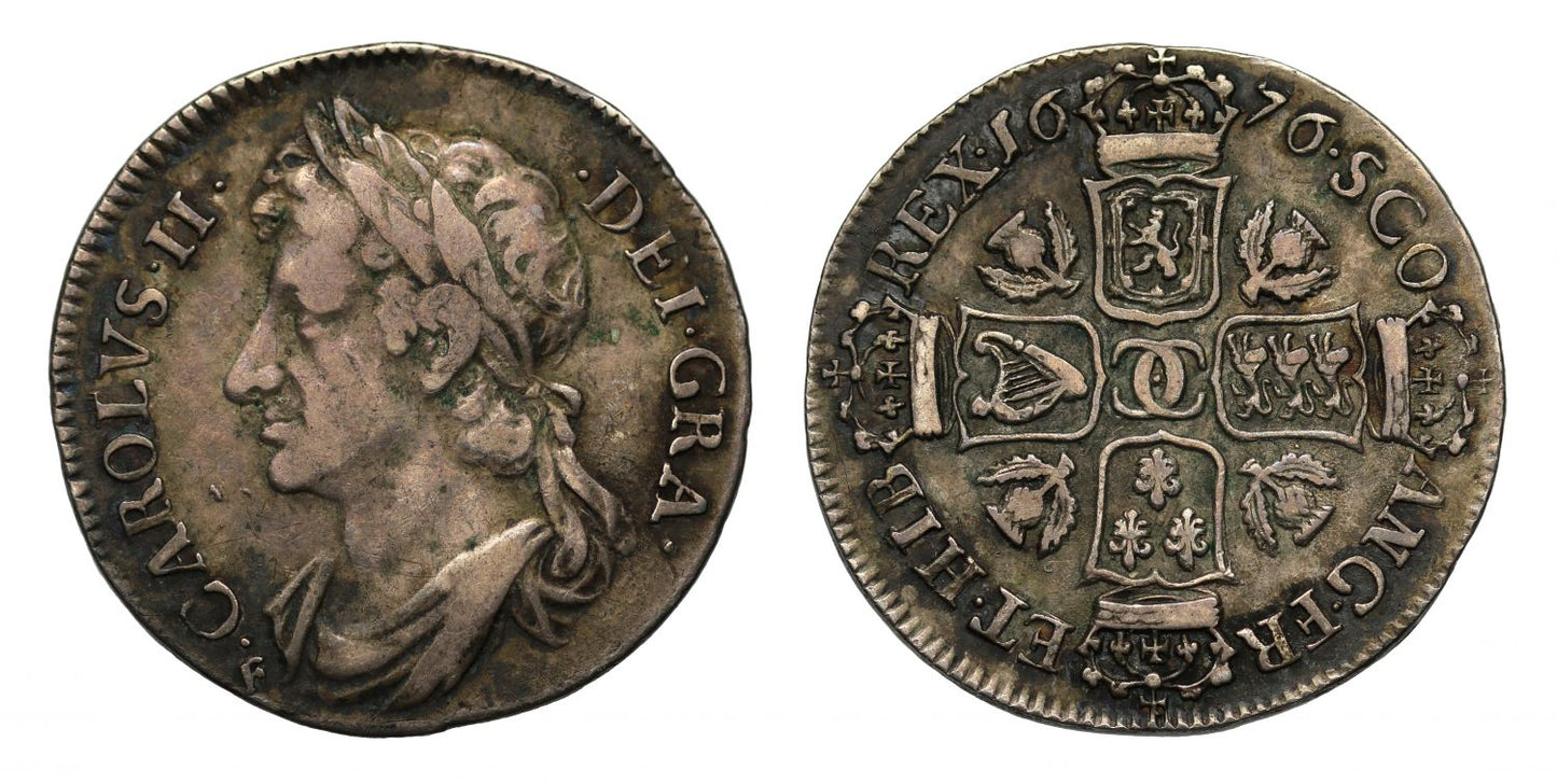 Scotland, Charles II 1676 Eighth Dollar, first date of denomination
