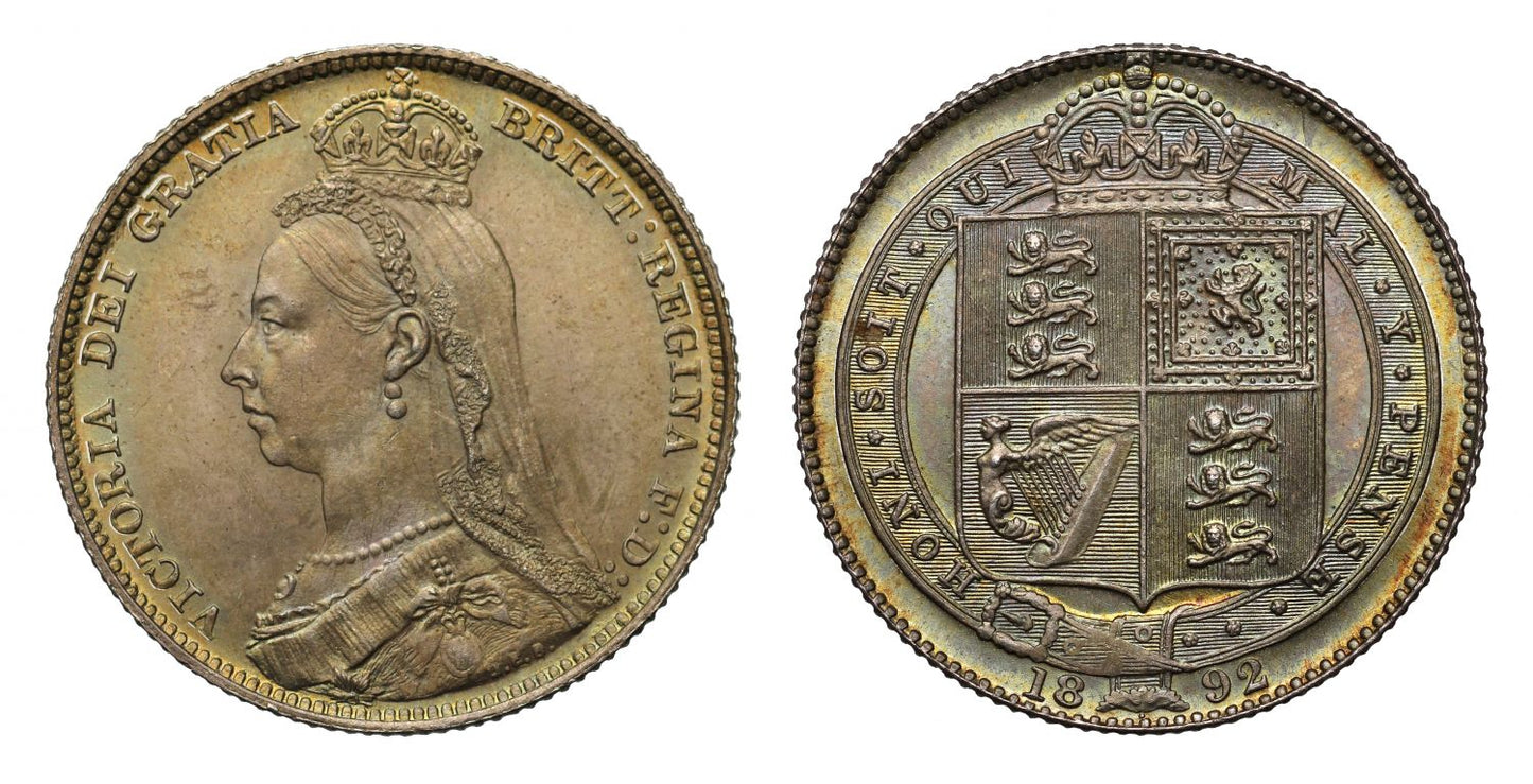 Victoria 1892 Shilling, large Jubilee bust