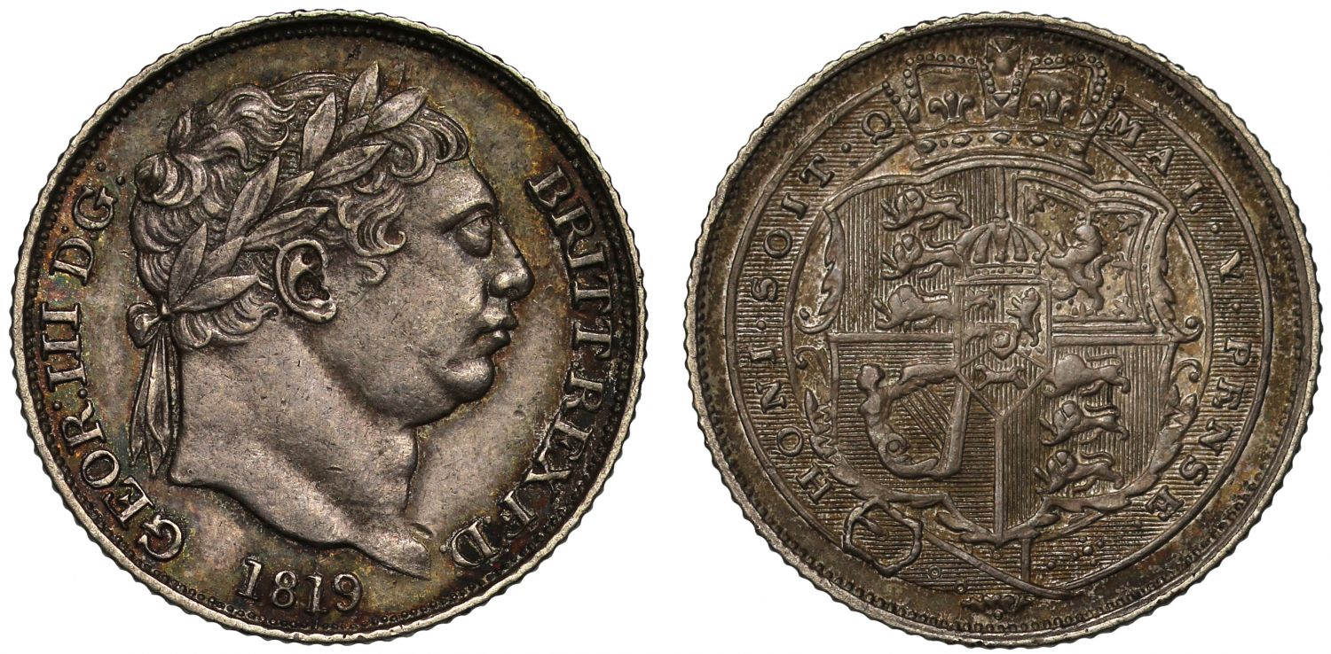 George III 1819 Sixpence, penultimate year for reign