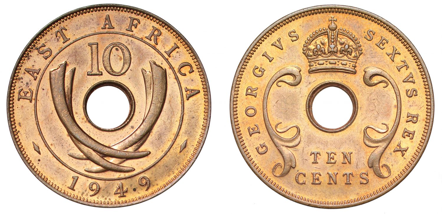 East Africa Proof 10-Cents, 1949.