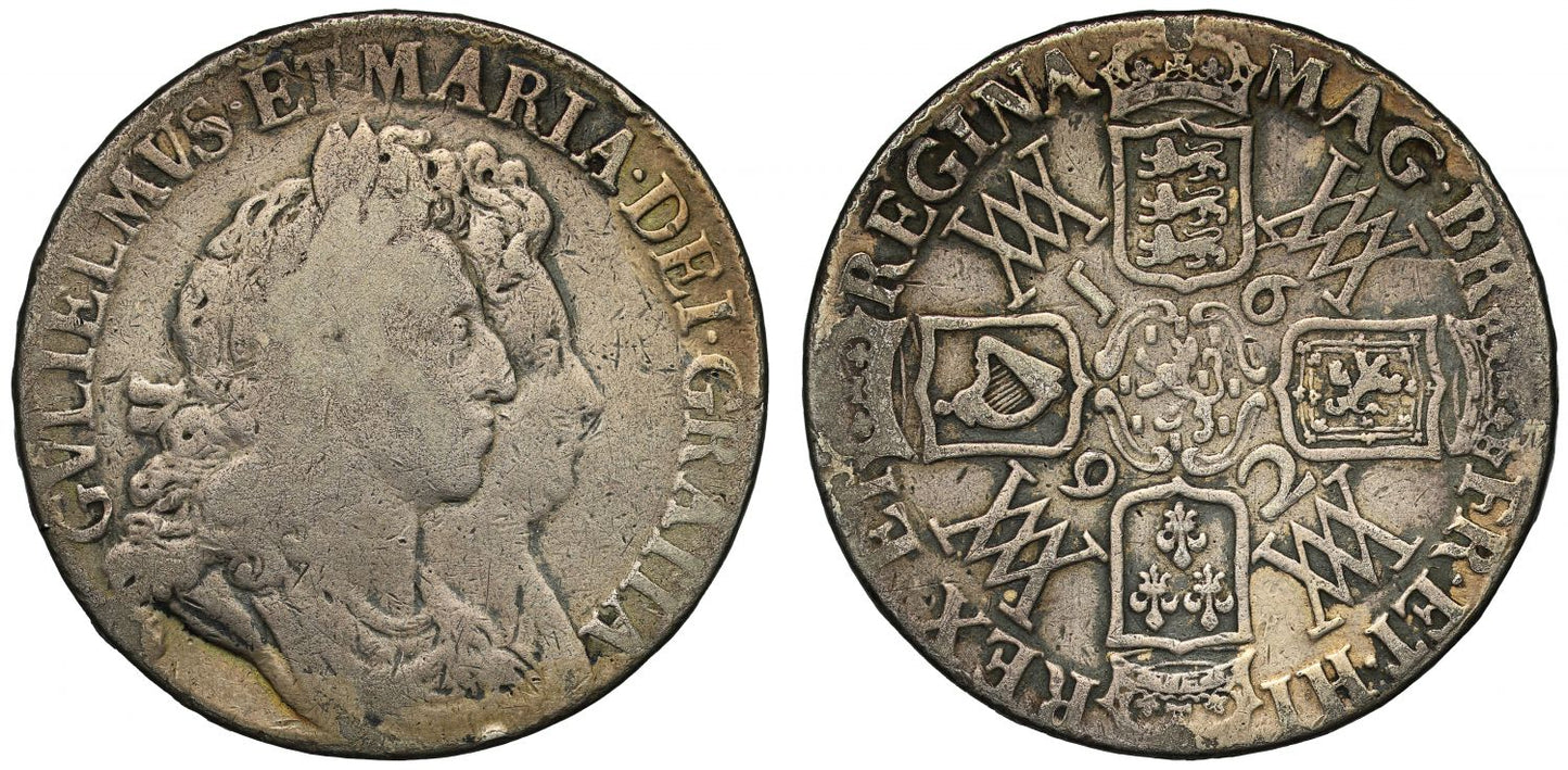 William & Mary 1692 Crown QVARTO edge year