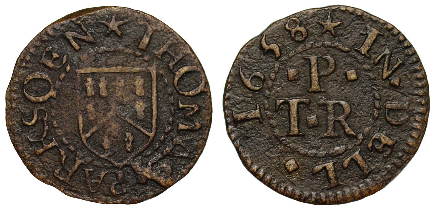 Thomas Parksoen, Deal, Kent, 1658 Token