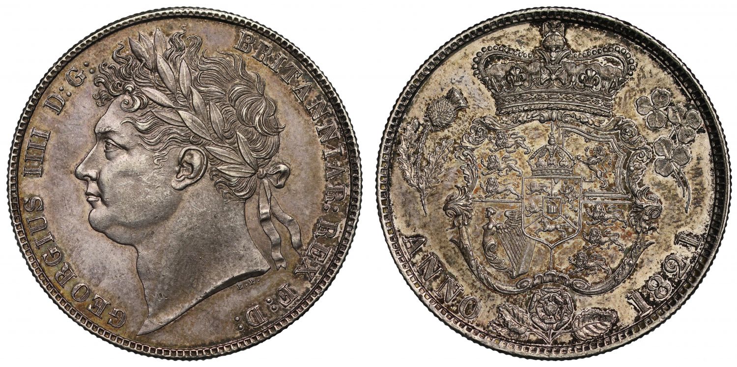 George IV 1821 Halfcrown, lighter reverse garnish