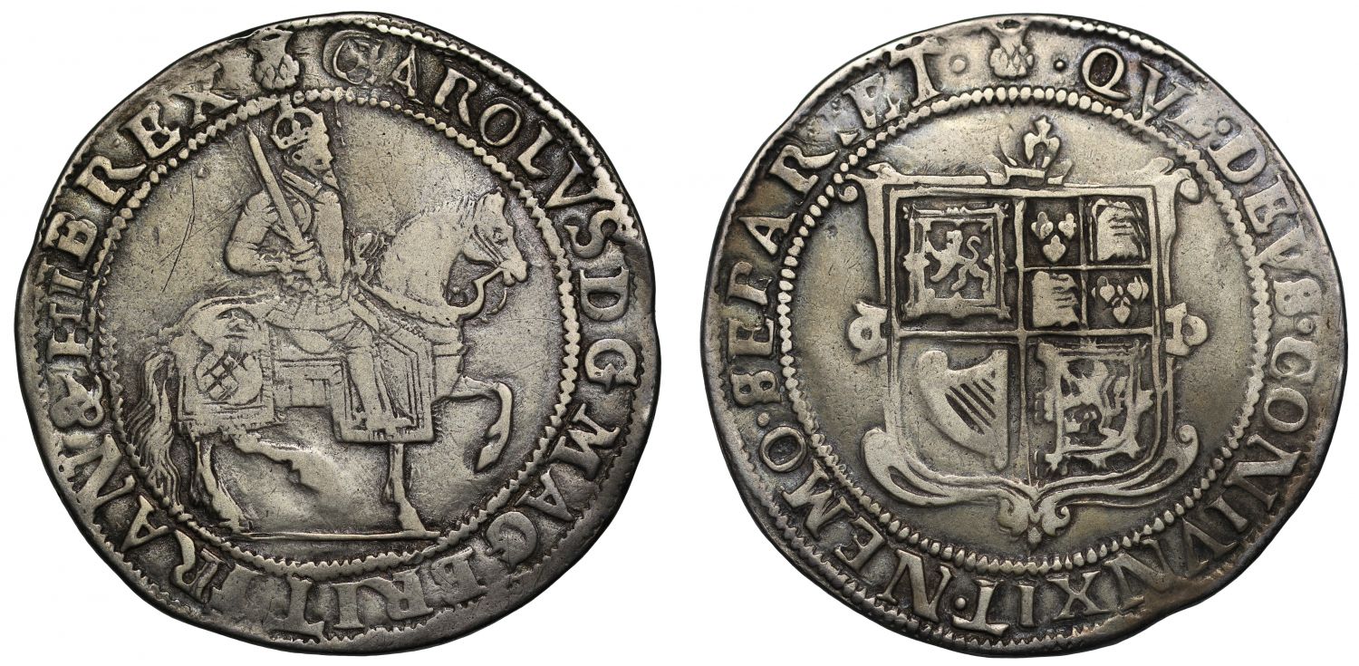Scotland, Charles I 30 Shillings, image of James VI, no punctuation on obverse