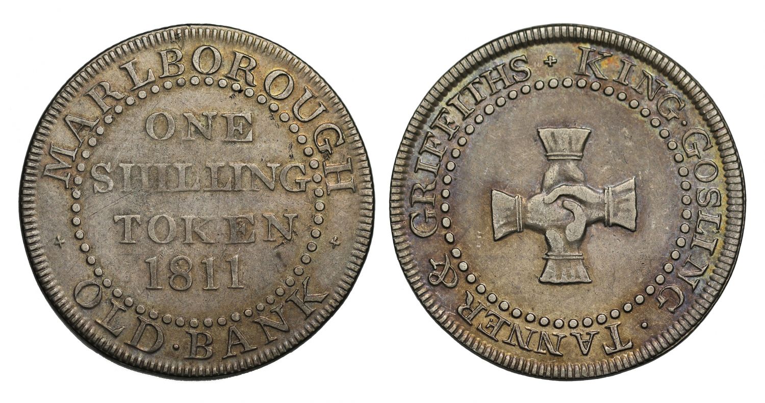 19th century Token, Wiltshire, Marlborough Shilling 1811 Old Bank