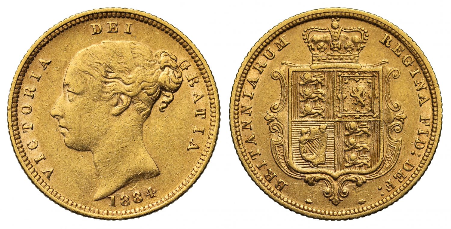 Victoria 1884 Half-Sovereign, fifth young head
