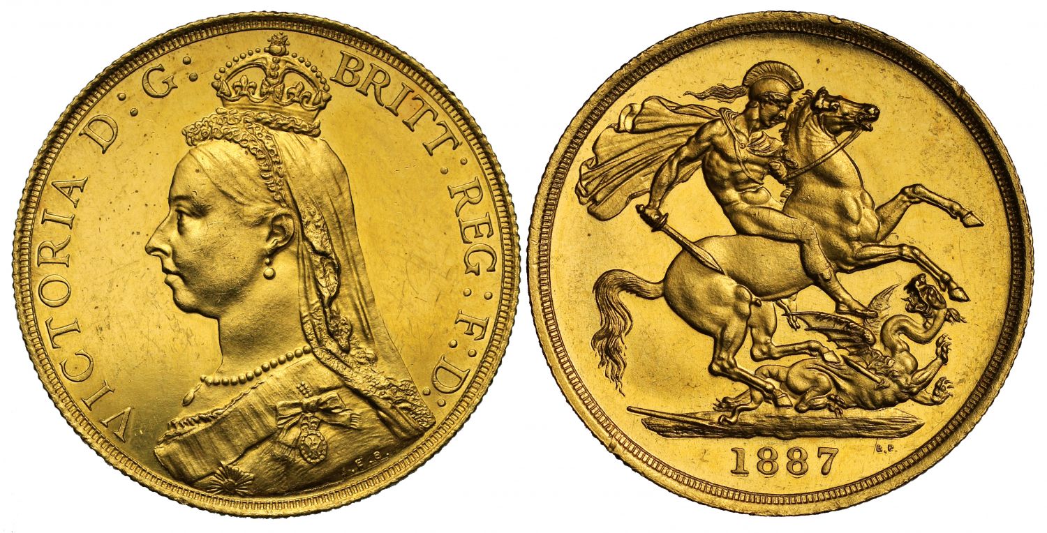 Victoria 1887 Two-Pounds, the rarest currency die variety
