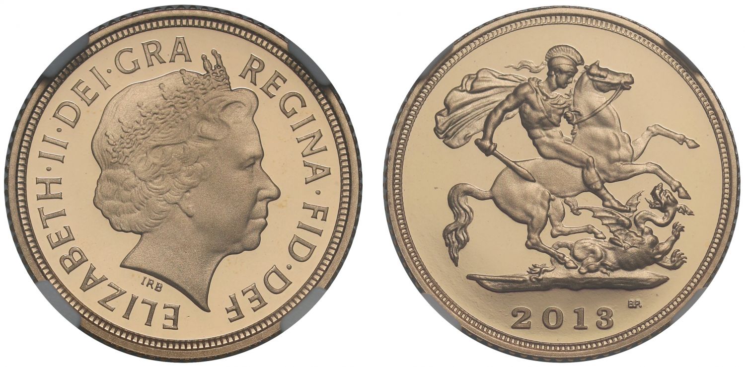 Elizabeth II 2013 proof Half Sovereign PF70 UCAM
