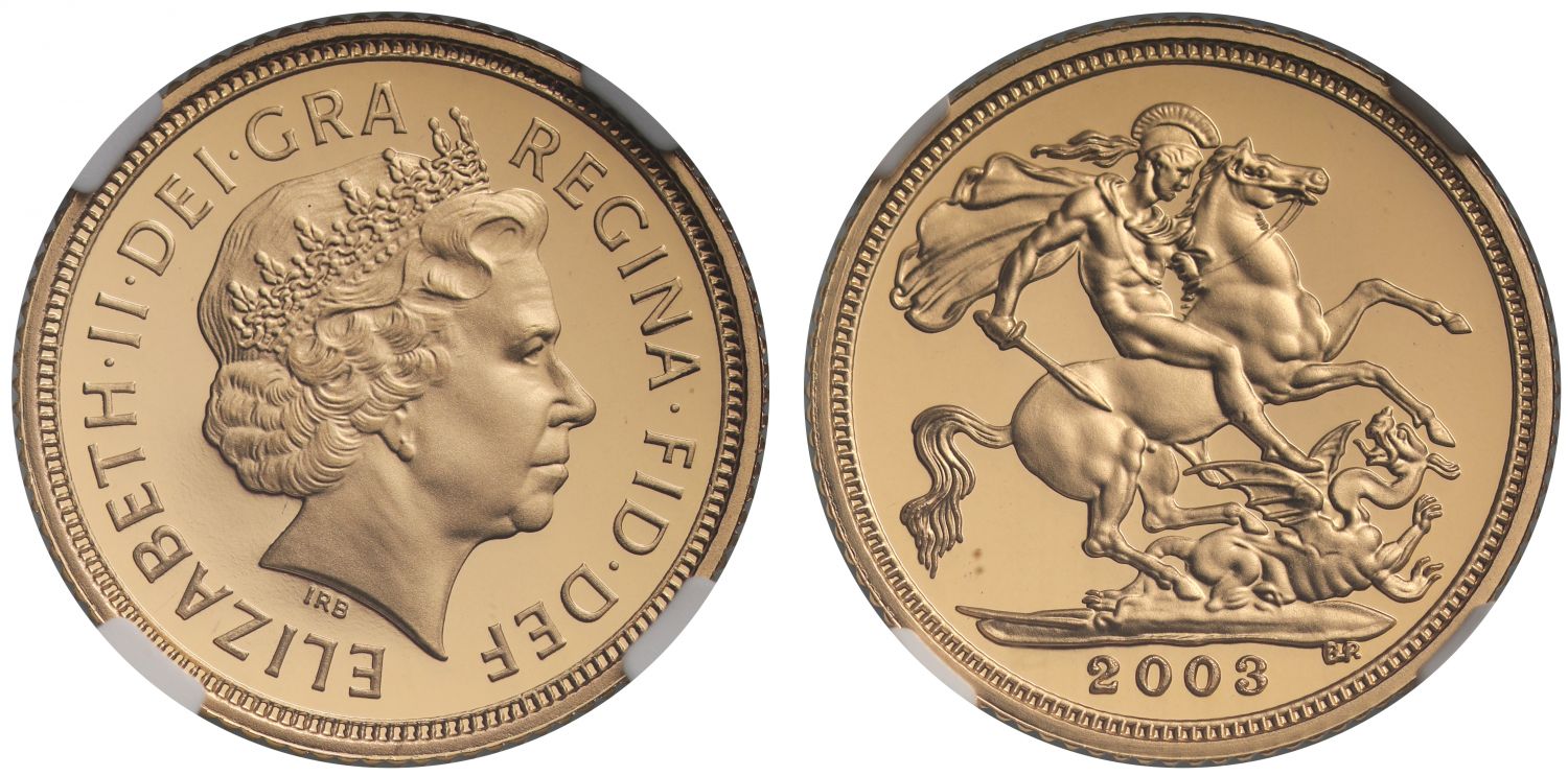 Elizabeth II 2003 proof Half-Sovereign PF70 ULTRA CAMEO