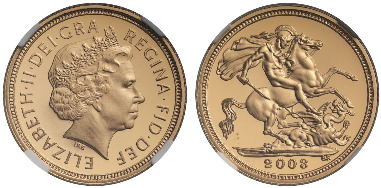 Elizabeth II 2003 proof Half-Sovereign PF70 ULTRA CAMEO