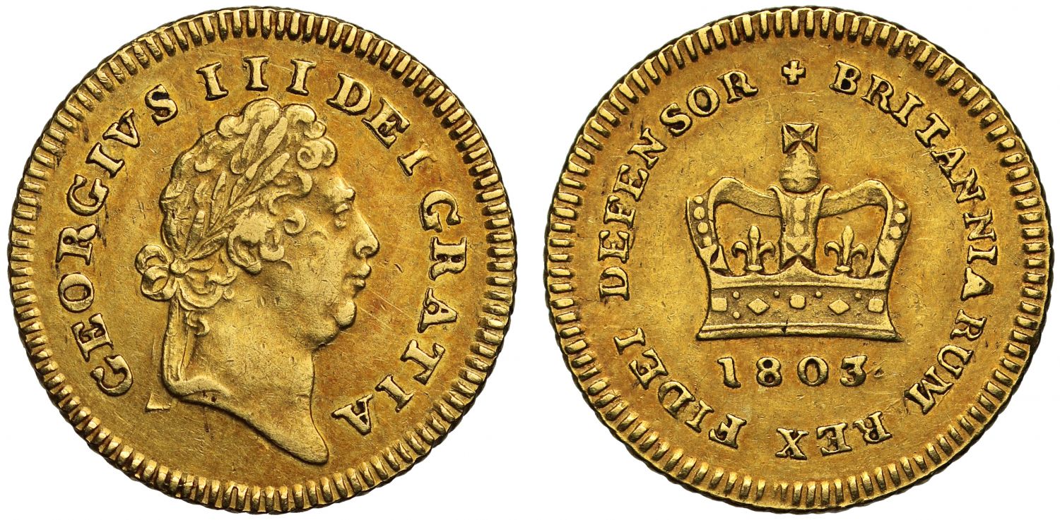 George III gold Third-Guinea 1803 final date for type