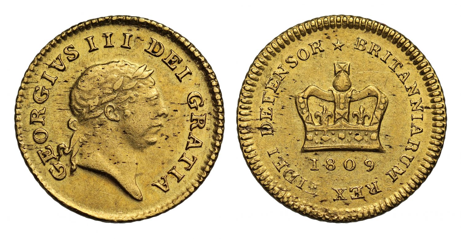 George III 1809 Third-Guinea of Seven Shillings, third type