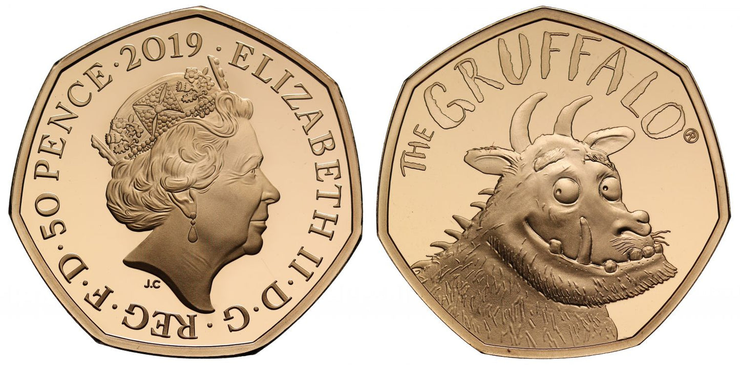 Elizabeth II 2019 gold proof Fifty-Pence Gruffalo