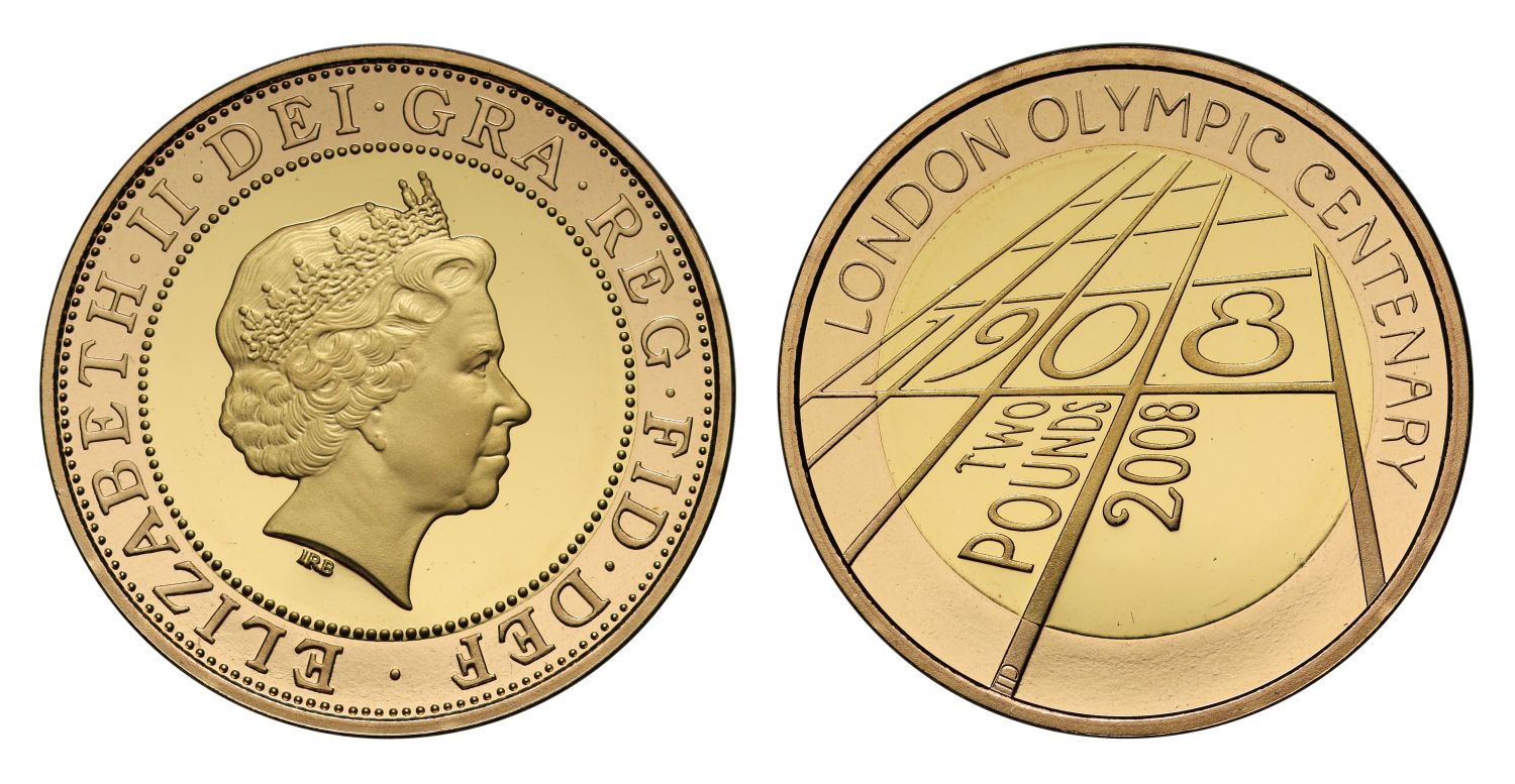 Elizabeth II 2008 proof Two-Pounds - London Olympic Centenary