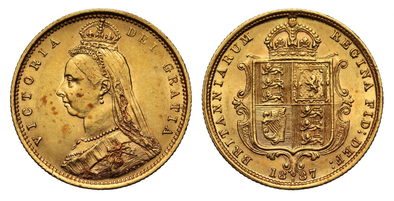 Victoria 1887 Jubilee head Half-Sovereign Sydney Mint DISH S503 R2