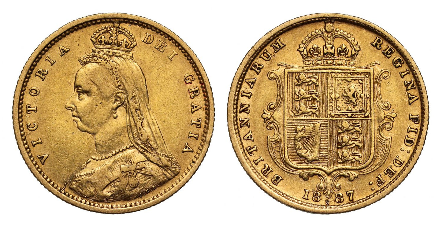 Victoria 1887 Jubilee head Half-Sovereign Sydney DISH S504 hooked J R4