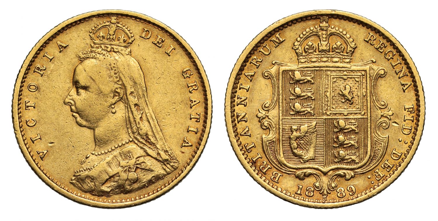 Victoria 1889 Jubilee head Half-Sovereign Sydney DISH S507 low shield R3