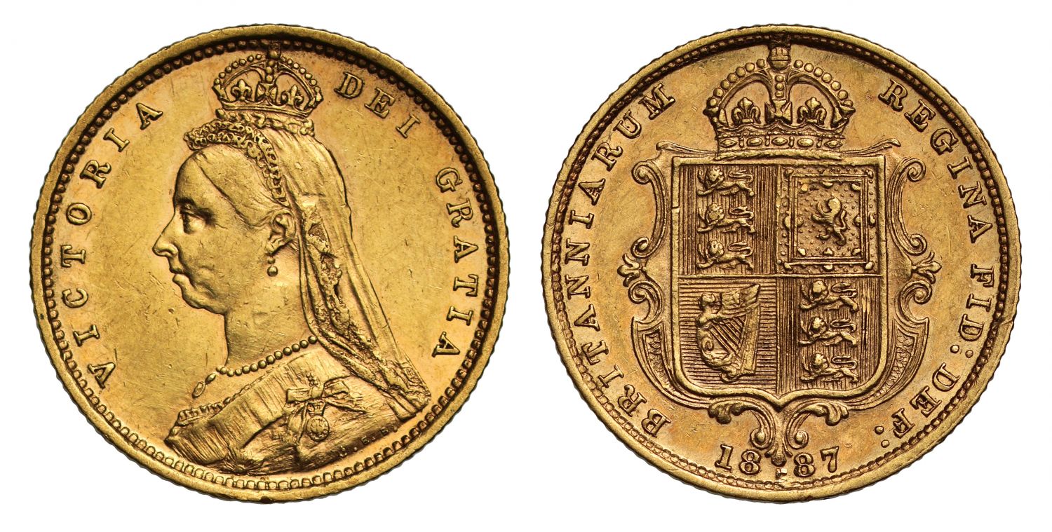 Victoria 1887 Jubilee head Half-Sovereign Melbourne DISH M504 hooked J R4