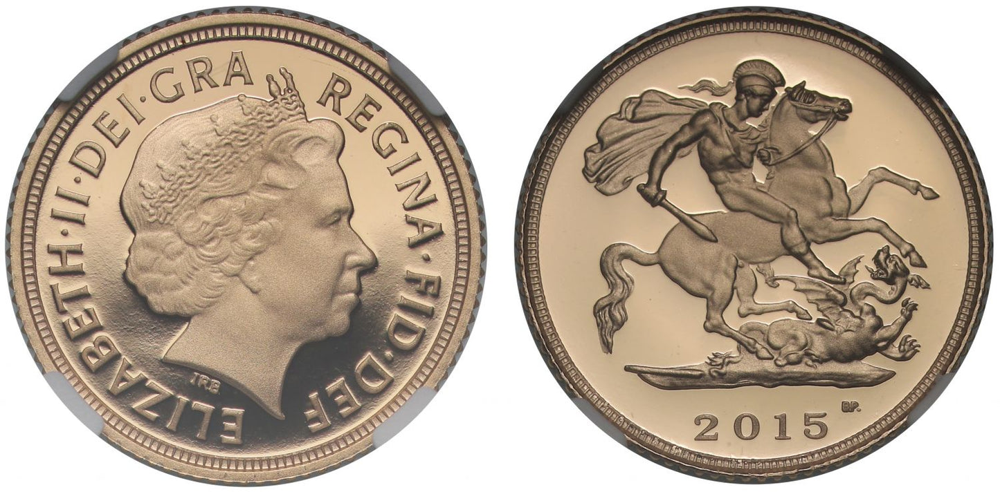 Elizabeth II 2015 proof Half-Sovereign IRB PF70 ULTRA CAMEO
