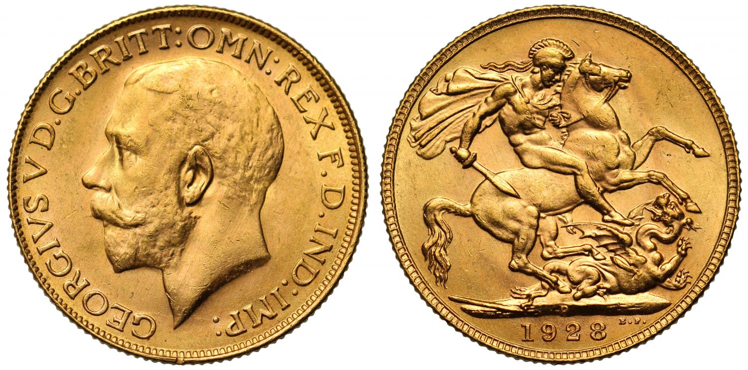 George V 1928 P Sovereign, Perth Mint