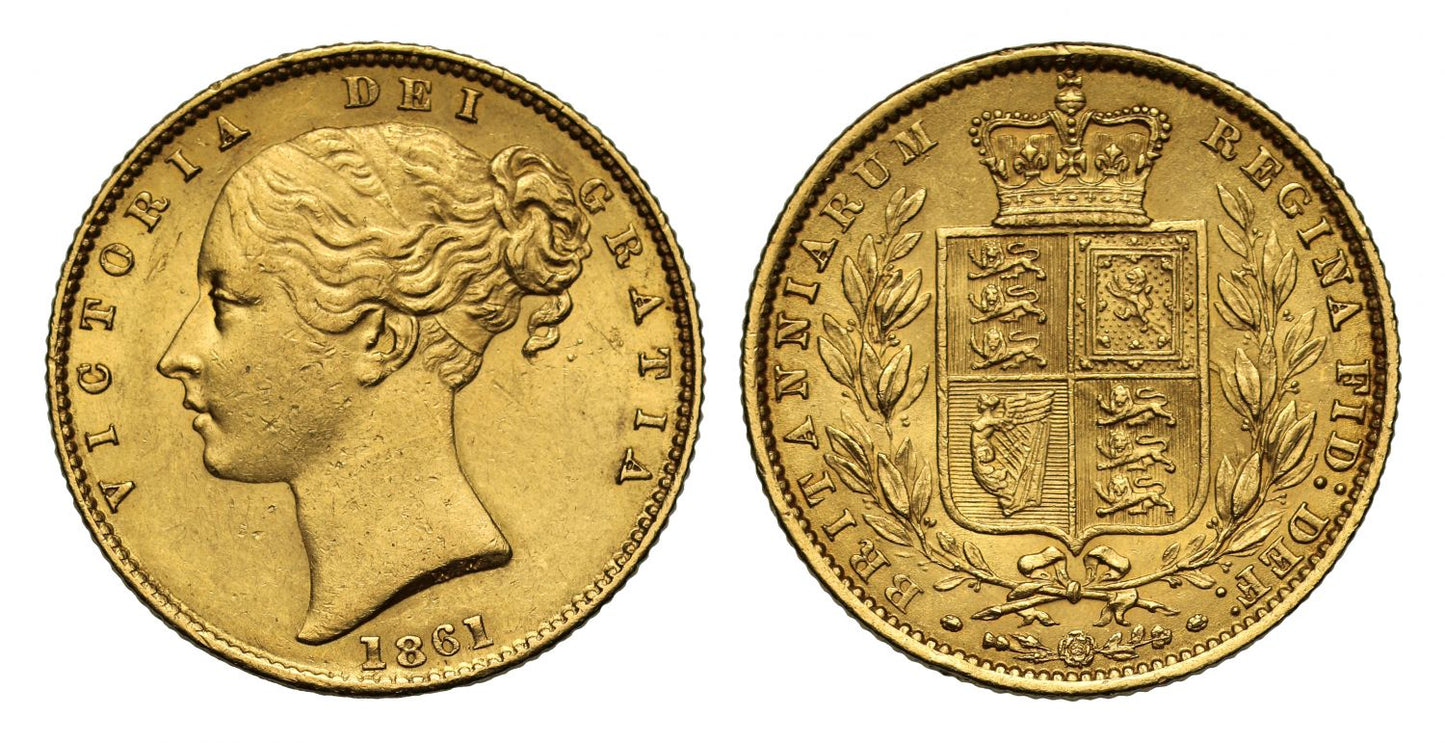 Victoria 1861 Sovereign, high 61 in date