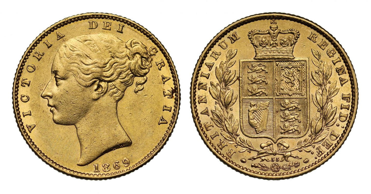 Victoria 1869 Sovereign die number 33