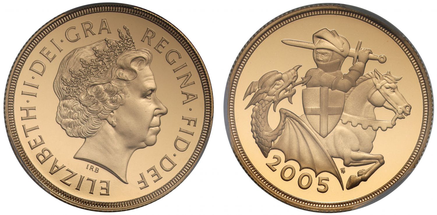 Elizabeth II 2005 proof Two-Pounds PR70 DCAM