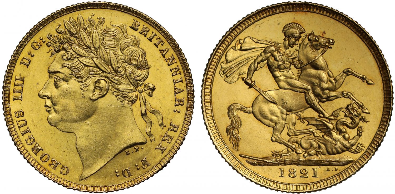 George IV 1821 Sovereign laureate head