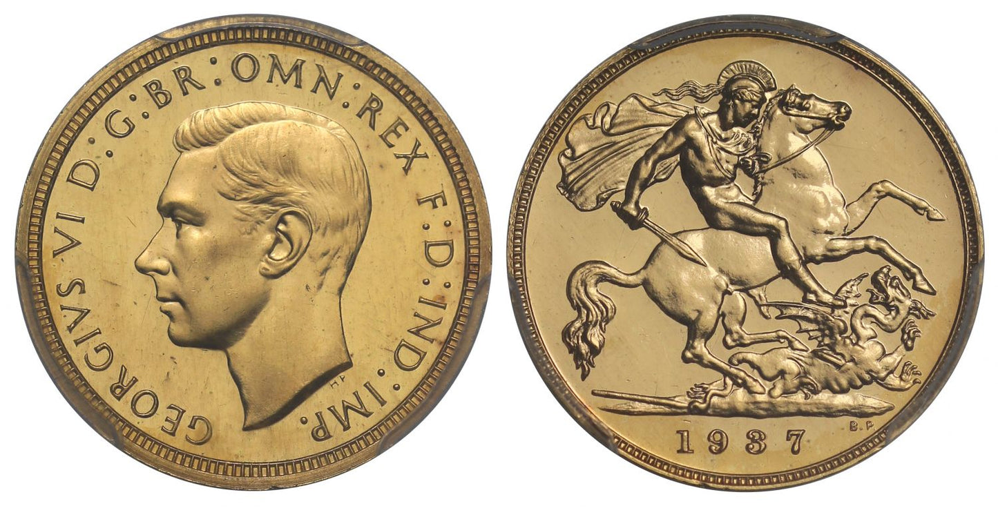 George VI 1937 proof Half-Sovereign, PR65, Coronation issue