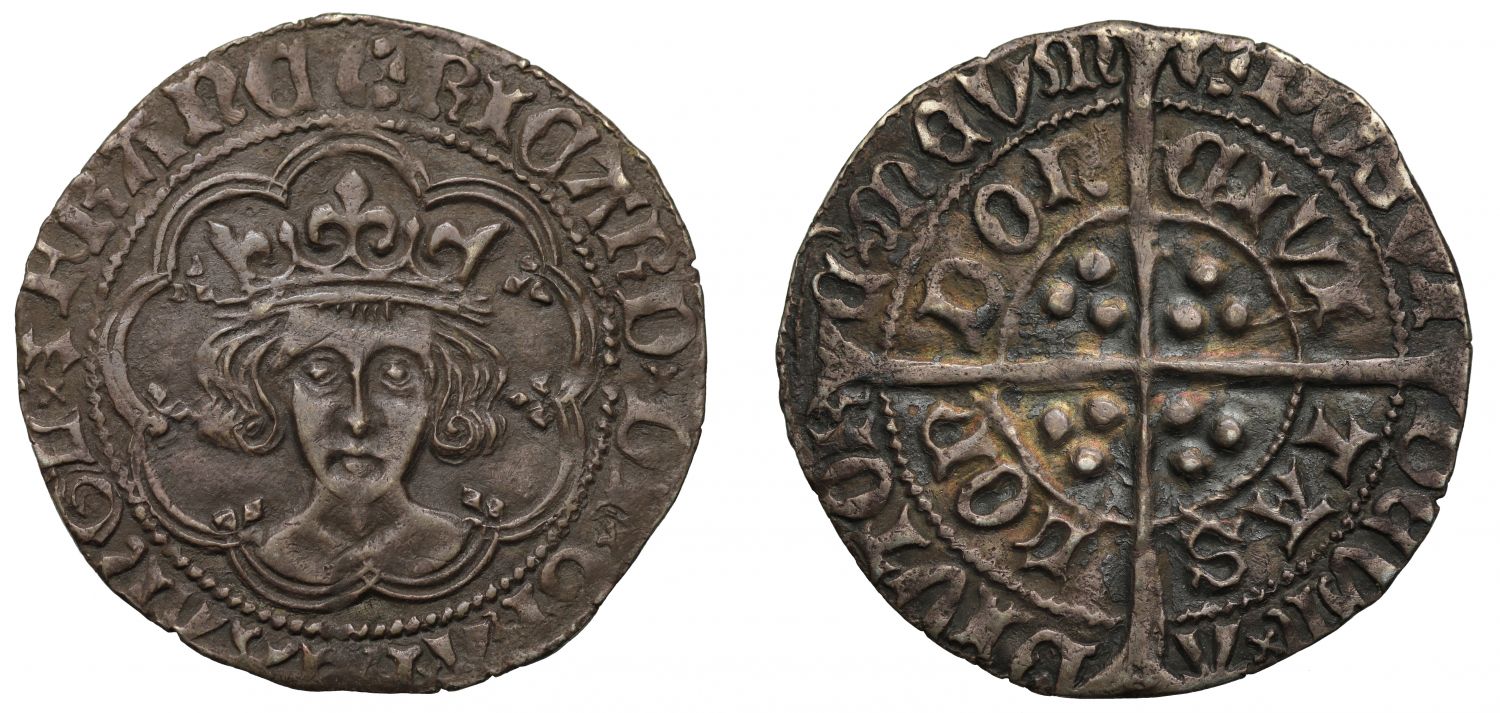 Richard III Groat London mint, type I, chevron barred A on TAS