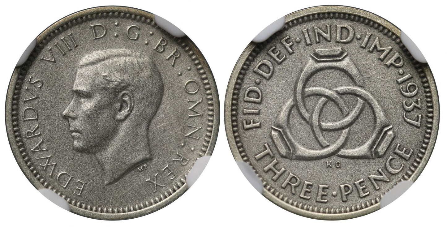 Edward VIII 1937 matt proof Threepence, PF62, unique as matt finish, ex Globus and Portraits of a Prince collections