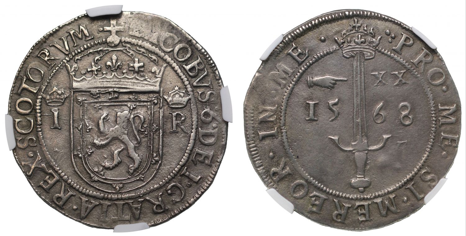 Scotland, James VI 1568 2/3-Ryal without revaluation countermark of 1578