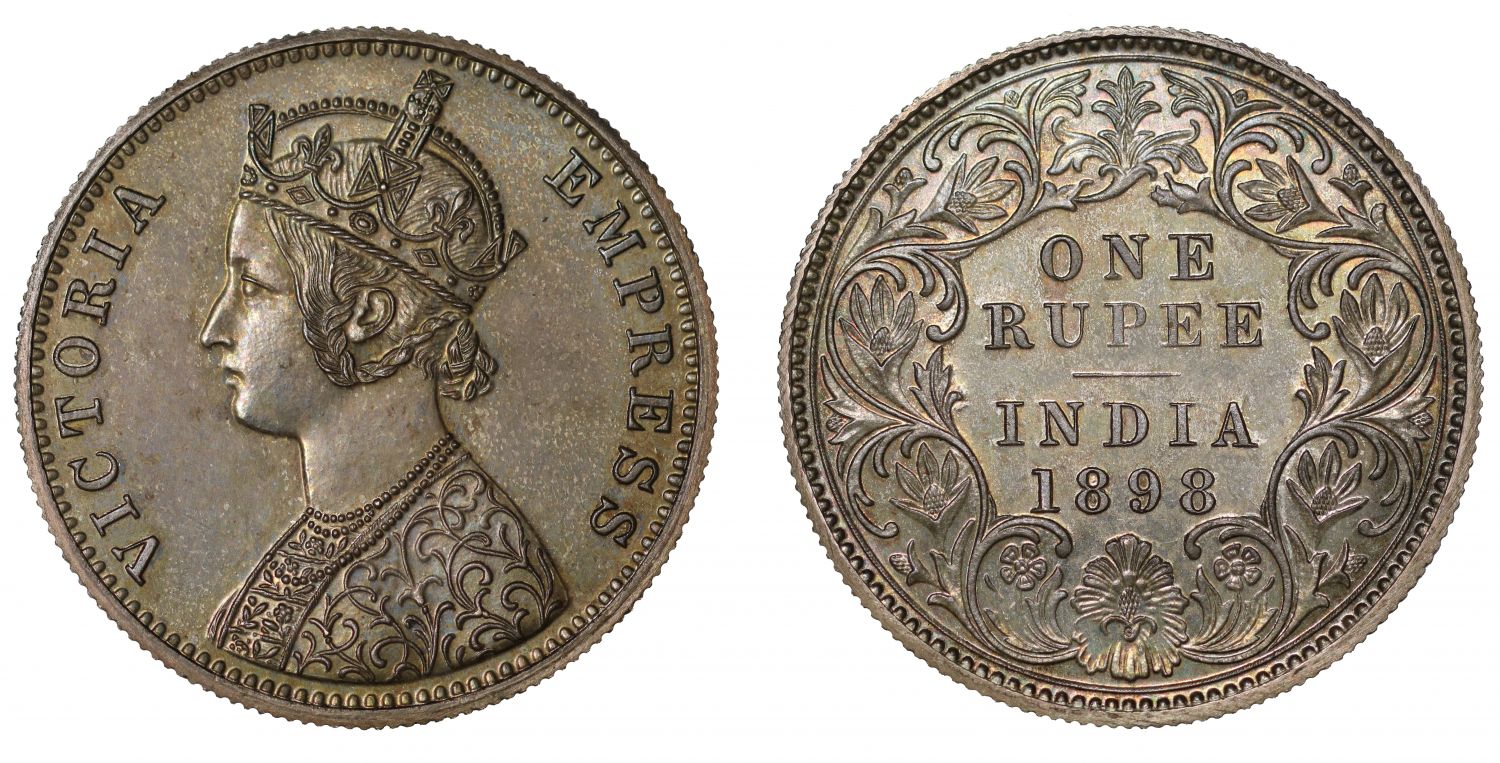 Restrike silver Proof Rupee, 1898C.