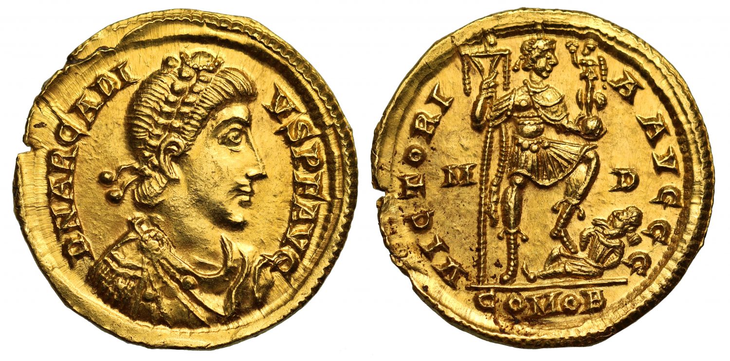 Arcadius, Gold Solidus, Mint of Mediolanum
