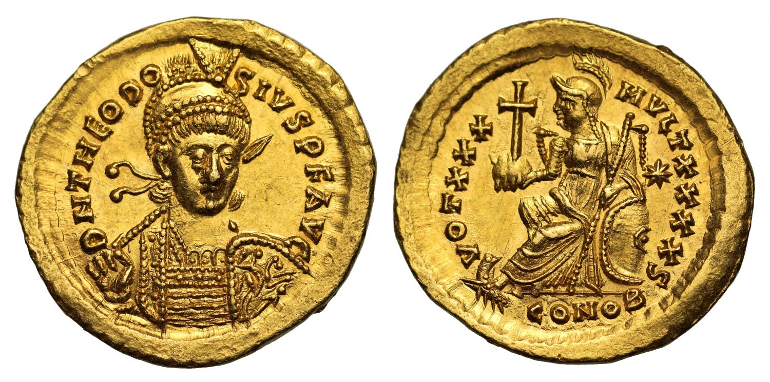 Theodosius II, Gold Solidus, Mint of Constantinople