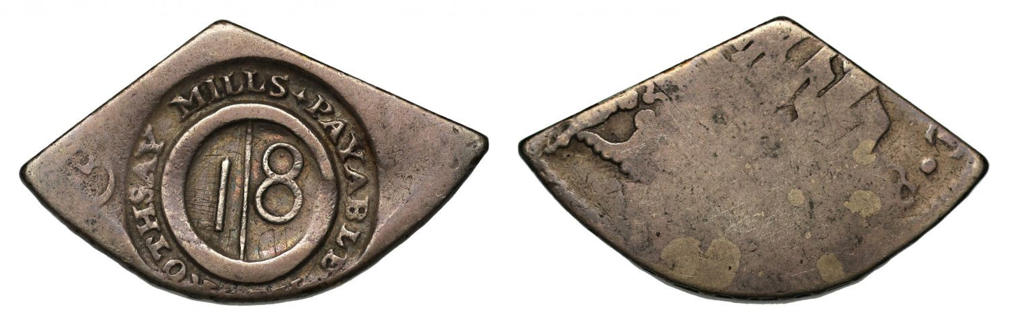Scotland, Rothsay Mills, circa 1811, one third of a Dollar cut piece