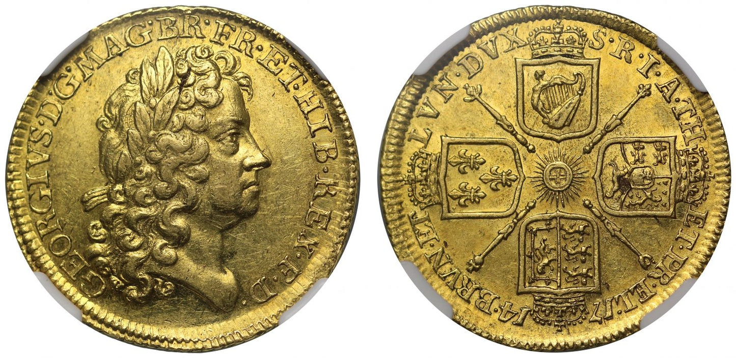 George I 1714 Prince Elector Guinea, one year only type, AU58