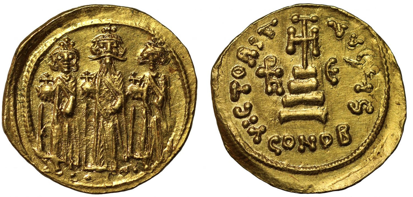 Heraclius, Heraclius Constantine and Heraclonas, Gold Solidus.