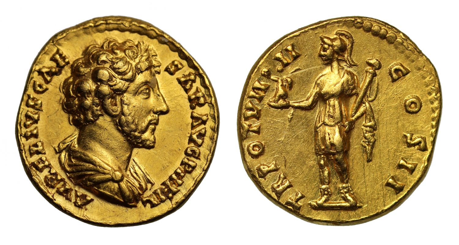 Marcus Aurelius, Aureus, struck under Antoninus Pius, Rome NGC AU 5/5 2/5