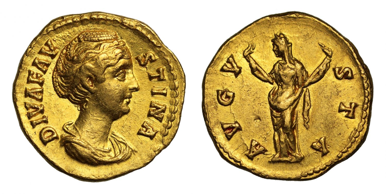 Faustina Snr (wife of Antoninus Pius), Gold Aureus, Rome mint