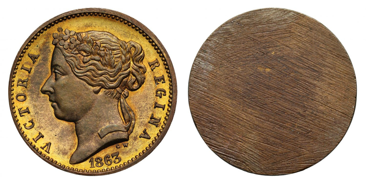 Victoria Uniface Pattern Obverse Trial for a Sovereign. Ex Bentley lot 1016